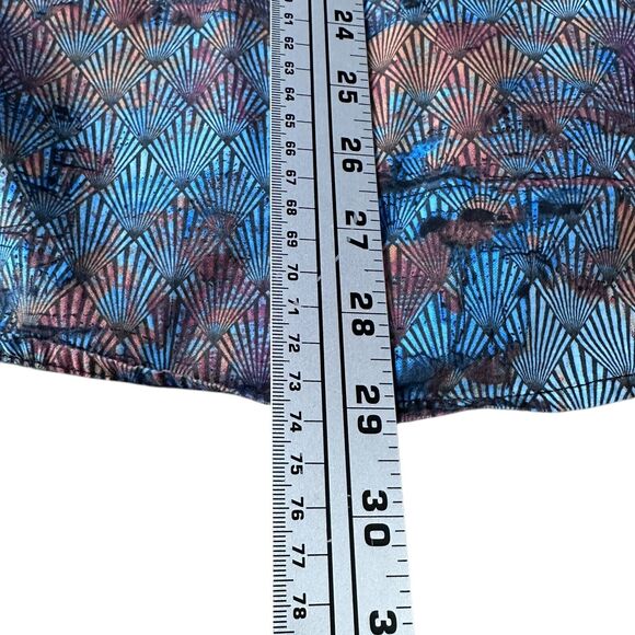 Robert Graham Shirt Men’s Small Geometric Fans Colorful Flip Cuff Button Up Blue - Picture 11 of 11